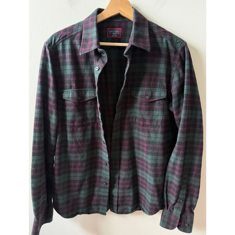 UNTUCKit Men's seleccio plaid flannel shirt size M